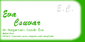 eva csuvar business card